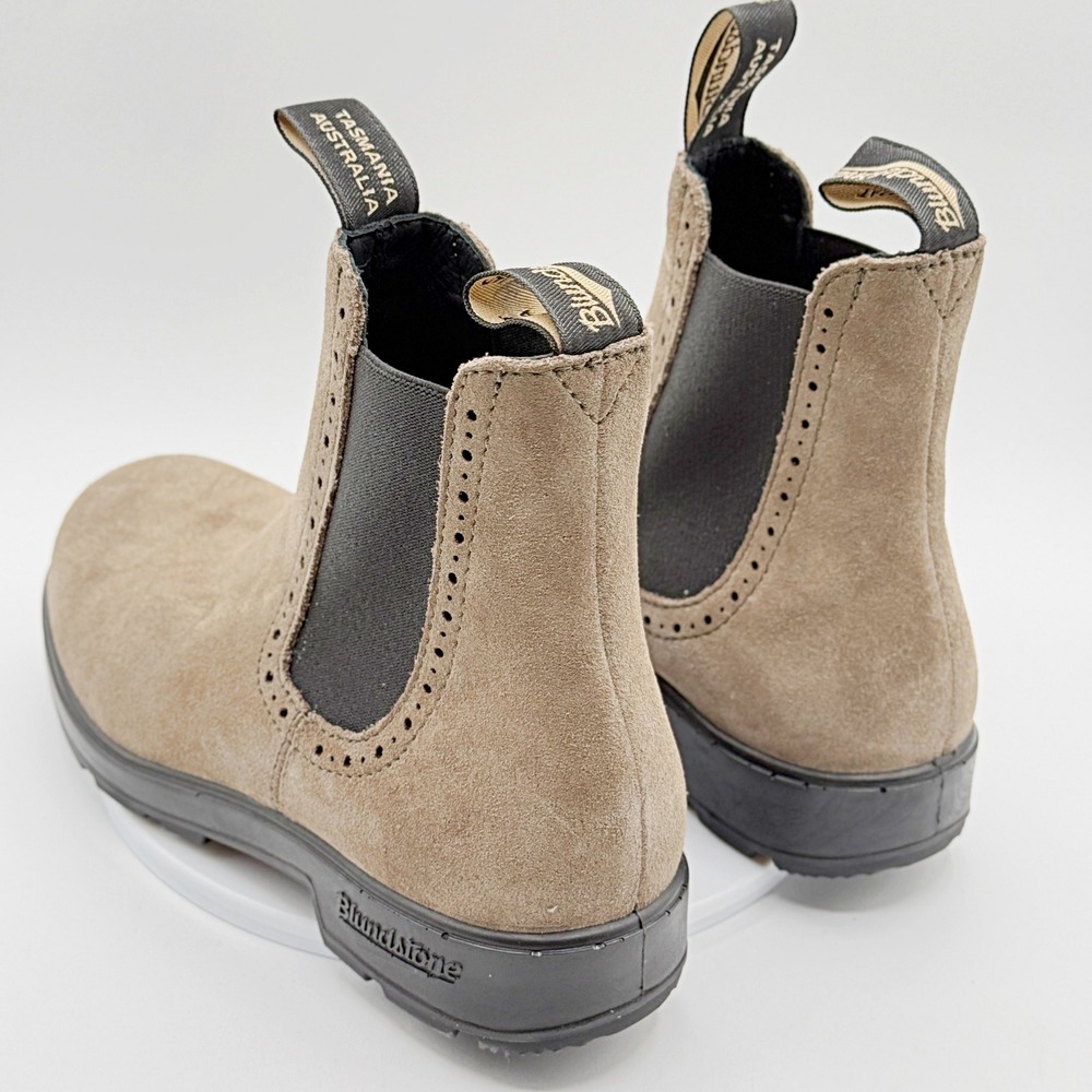 Blundstone Chelsea Boots 2516 HighTop Size 8 US Dark Mushroom Suede Brogue New - Picture 6 of 11